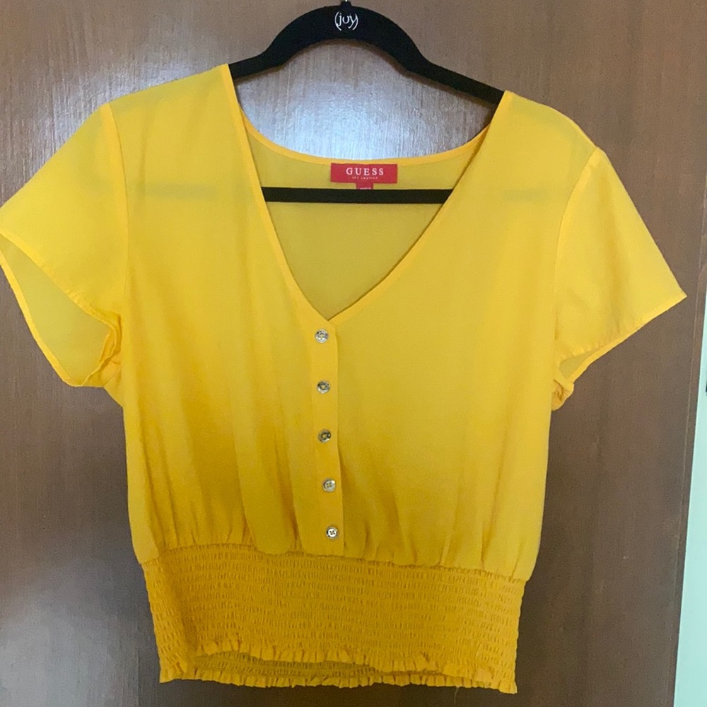 Guess Yellow Crop Top